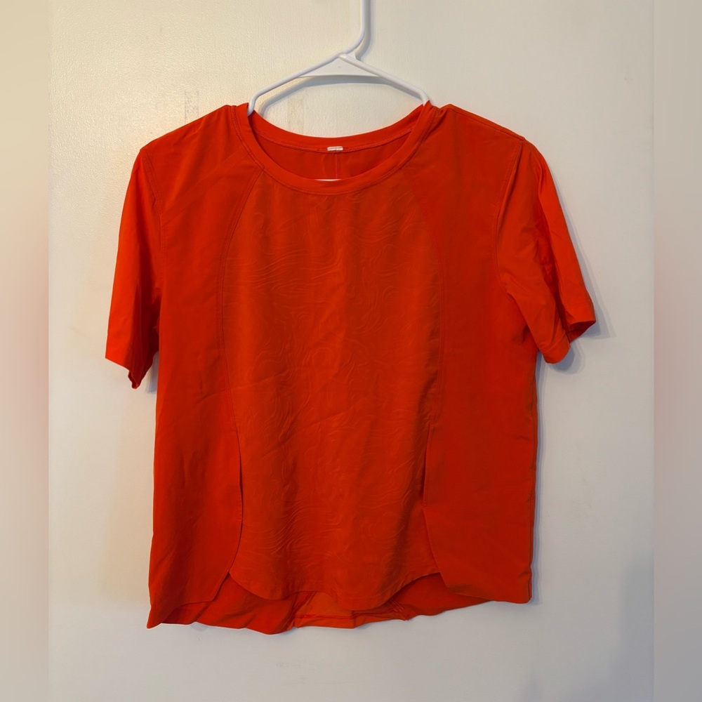 lululemon Orange Short Sleeve Tee Shirt
